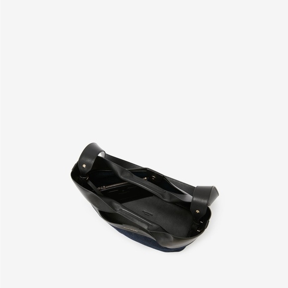 Alexander McQueen small black leather and denim THE BOW bag - Picture 16 of 16